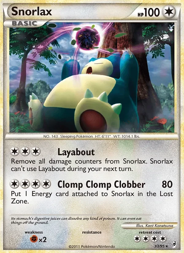 Carte Pokémon Snorlax 33/95 Call of Legends