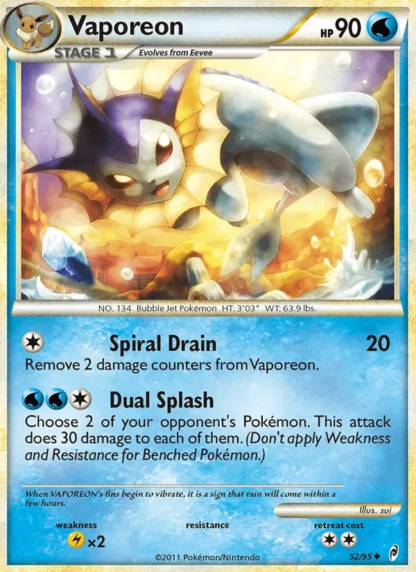 Carta Pokémon Vaporeon 52/95 Call of Legends