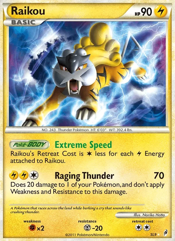 Raikou SL9 Call of Legends Pokémon Karte