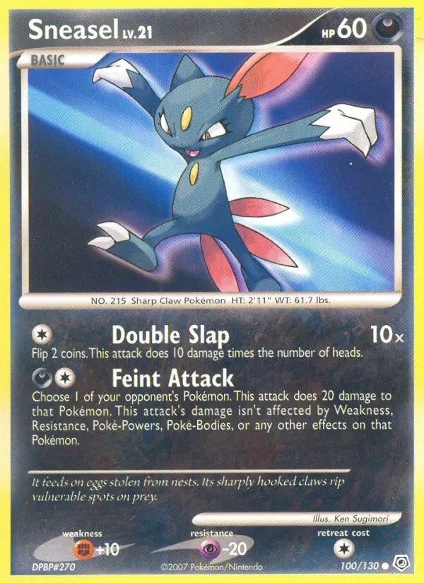 Sneasel 100/130 Diamond & Pearl Pokémon card