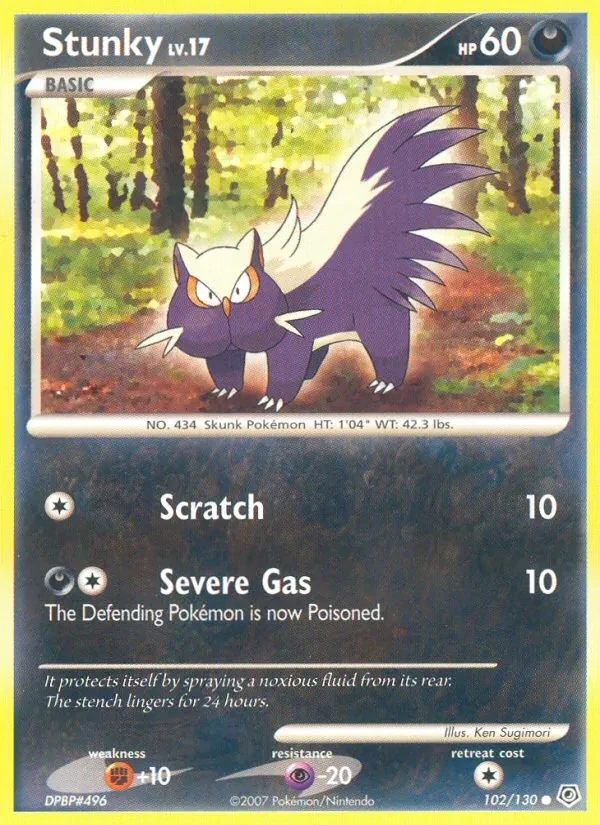 Stunky 102/130 Diamond & Pearl Pokémon card