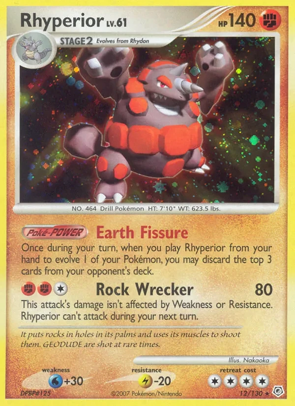 Rhyperior 12/130 Diamond & Pearl Pokémon card