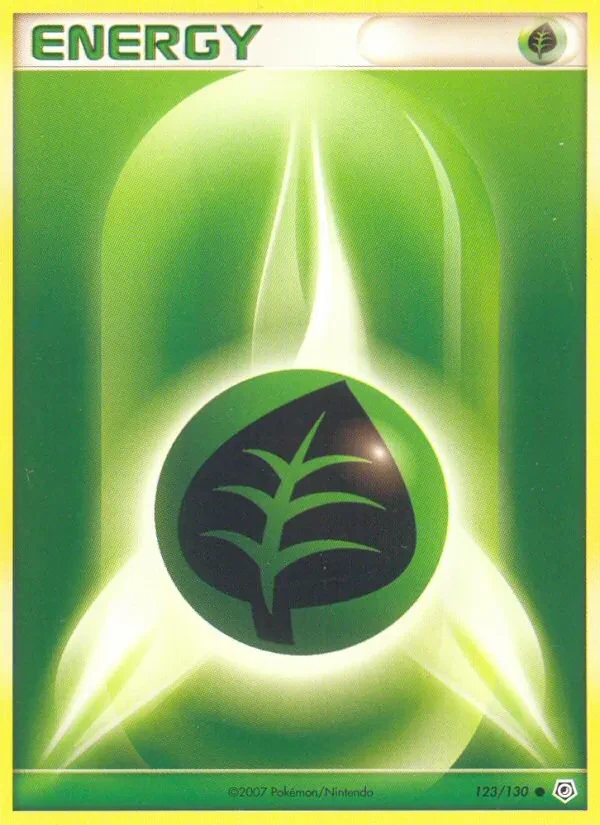 Grass Energy 123/130 Diamond & Pearl Pokémon card