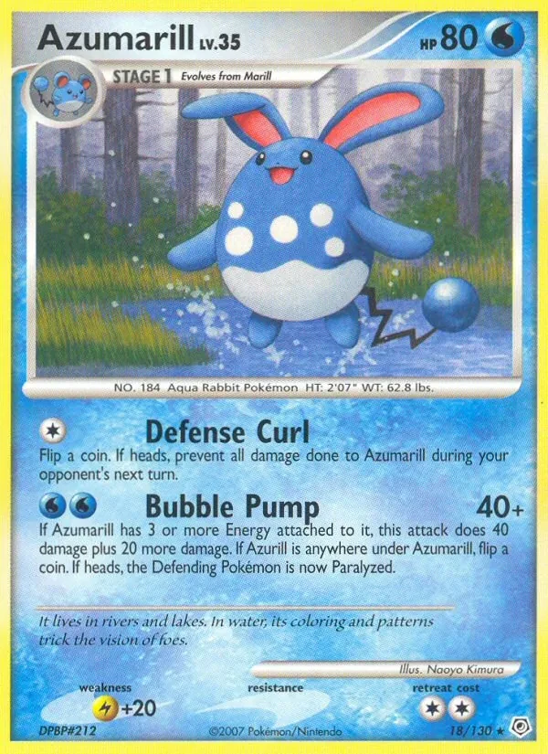 Azumarill 18/130 Diamond & Pearl Pokémon Karte