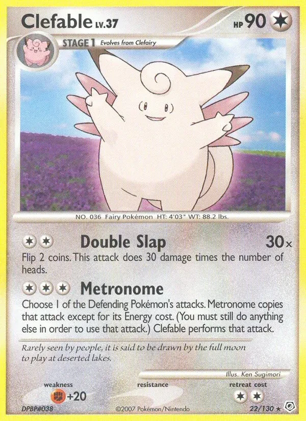 Clefable 22/130 Diamond & Pearl Pokémon card