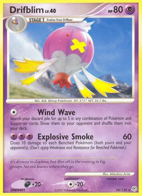 Drifblim 24/130 Diamond & Pearl Pokémon card