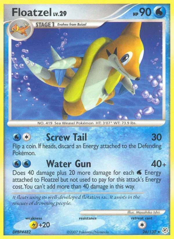 Floatzel 26/130 Diamond & Pearl Pokémon card