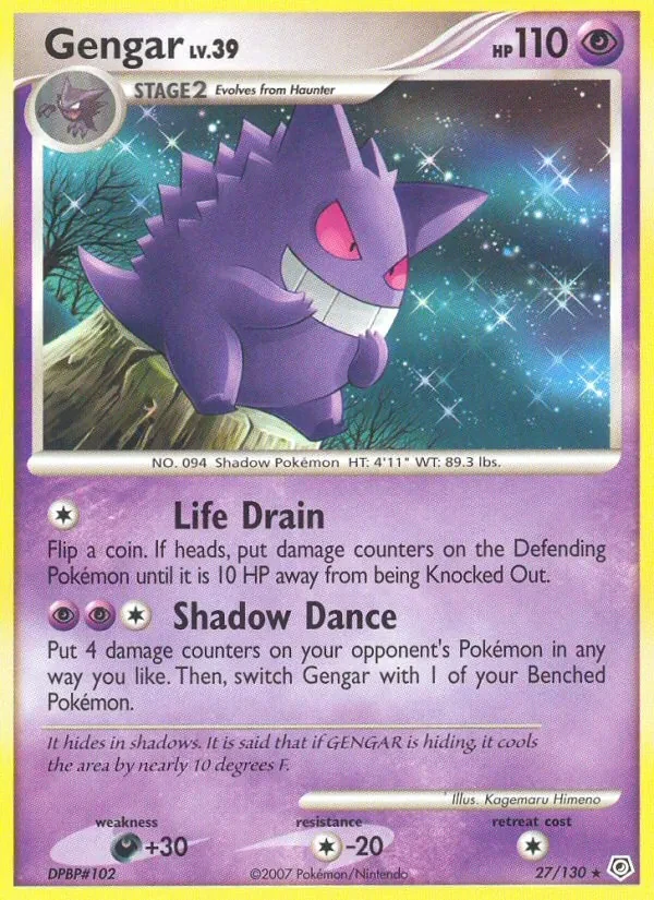 Gengar 27/130 Diamond & Pearl Pokémon card