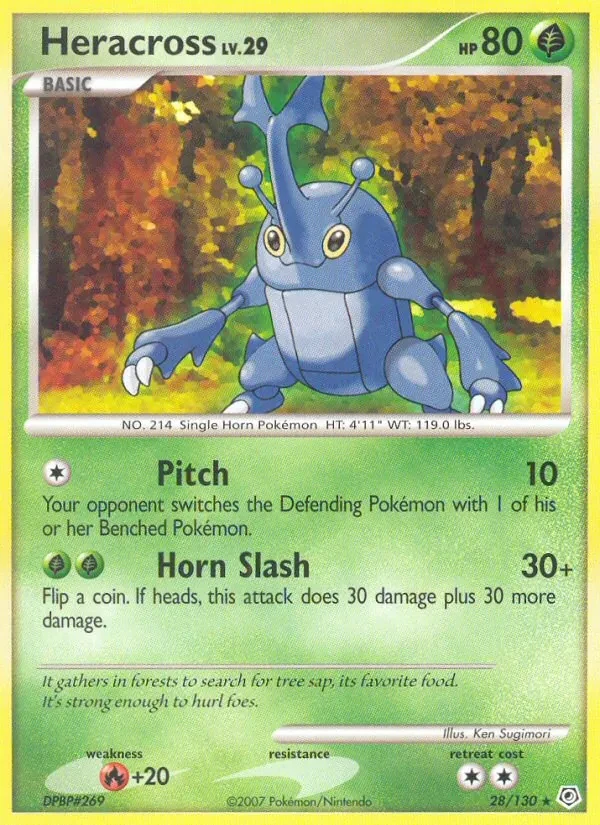 Heracross 28/130 Diamond & Pearl Pokémon card
