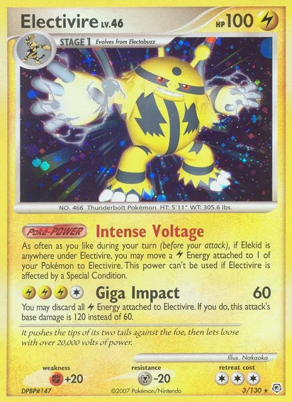 Electivire 3/130 Diamond & Pearl Pokémon card