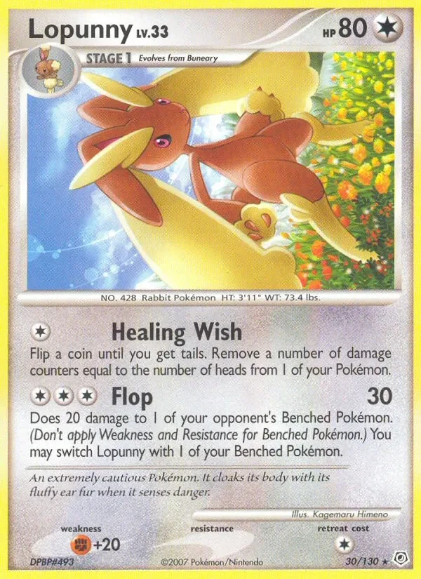 Lopunny 30/130 Diamond & Pearl Pokémon card