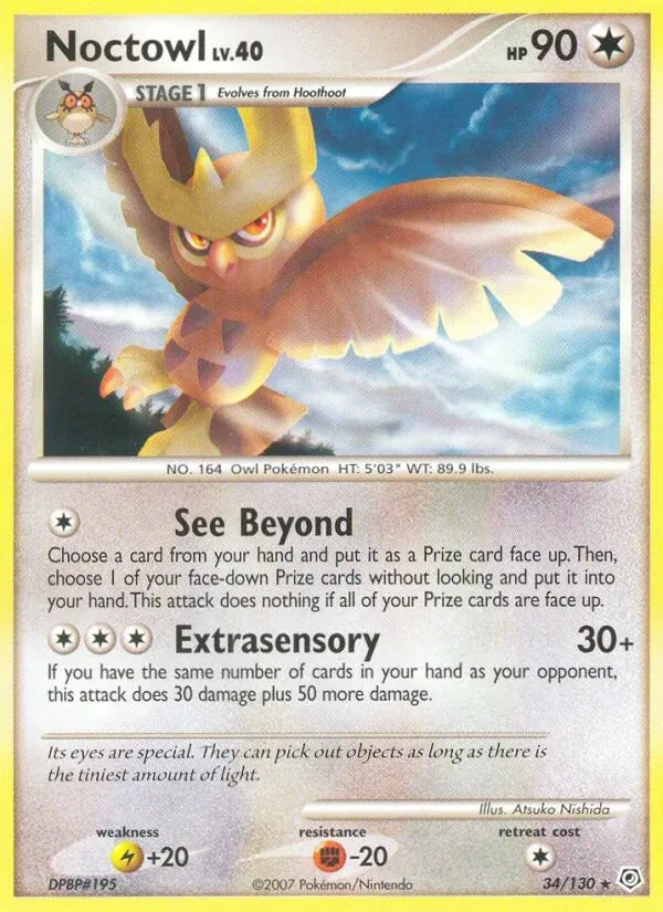 Noctowl 34/130 Diamond & Pearl Pokémon card