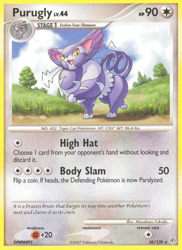 Purugly 36/130 Diamond & Pearl Pokémon Karte