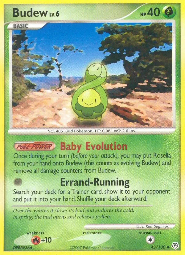 Budew 43/130 Diamond & Pearl Pokémon card