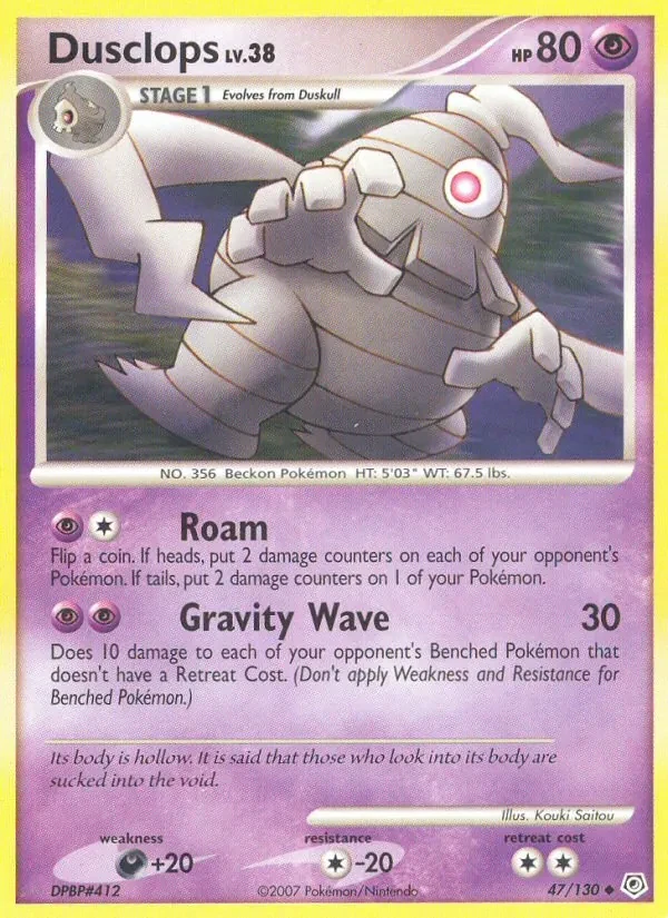 Dusclops 47/130 Diamond & Pearl Pokémon card