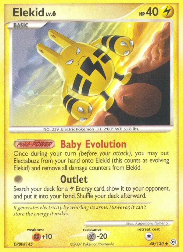 Elekid 48/130 Diamond & Pearl Pokémon card