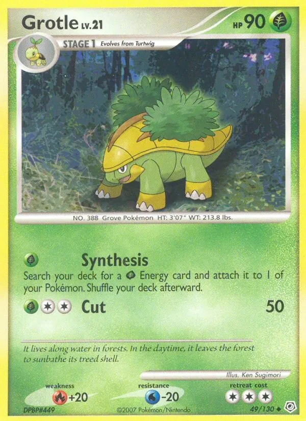 Grotle 49/130 Diamond & Pearl Pokémon card