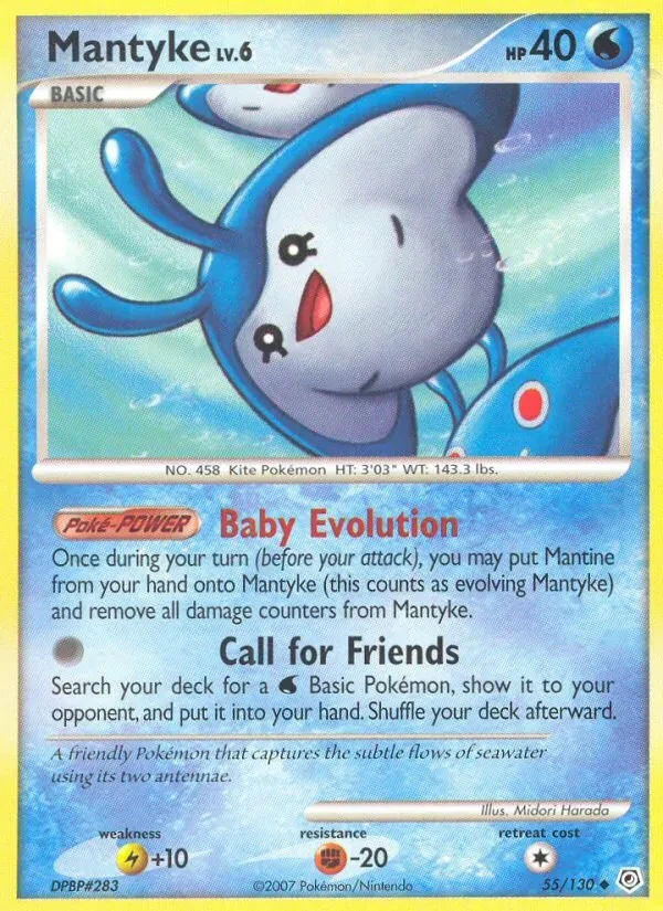 Carta Pokémon Mantyke 55/130 Diamond & Pearl