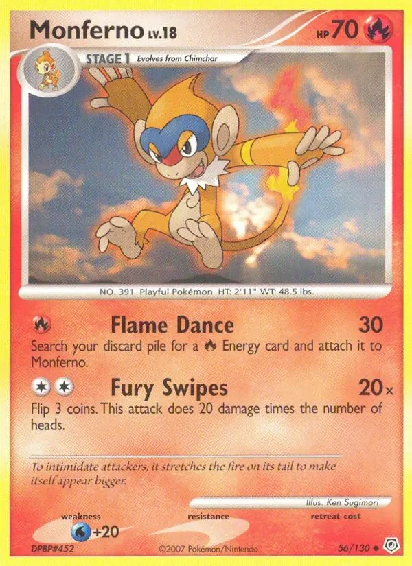 Monferno 56/130 Diamond & Pearl Pokémon card