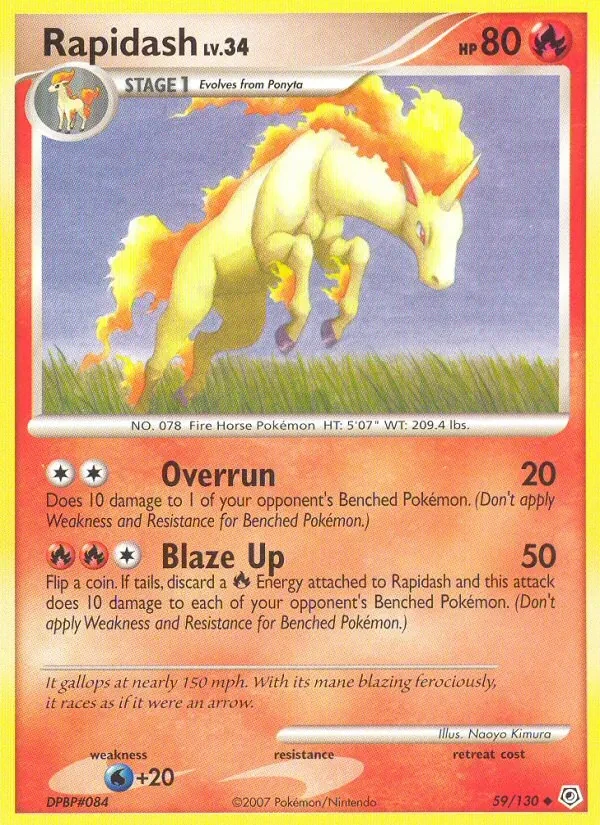 Rapidash 59/130 Diamond & Pearl Pokémon card