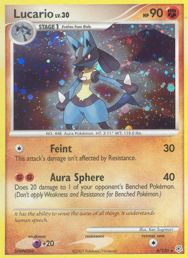 Lucario 6/130 Diamond & Pearl Pokémon card