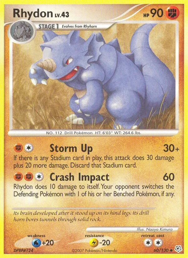 Rhydon 60/130 Diamond & Pearl Pokémon card