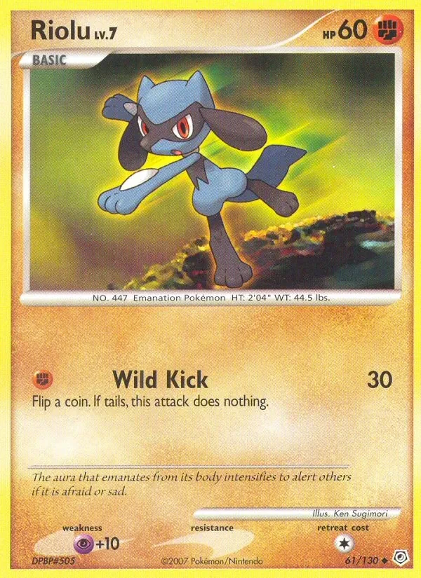 Riolu 61/130 Diamond & Pearl Pokémon card