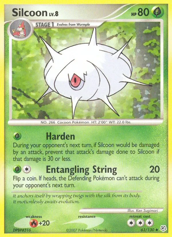 Silcoon 63/130 Diamond & Pearl Pokémon card