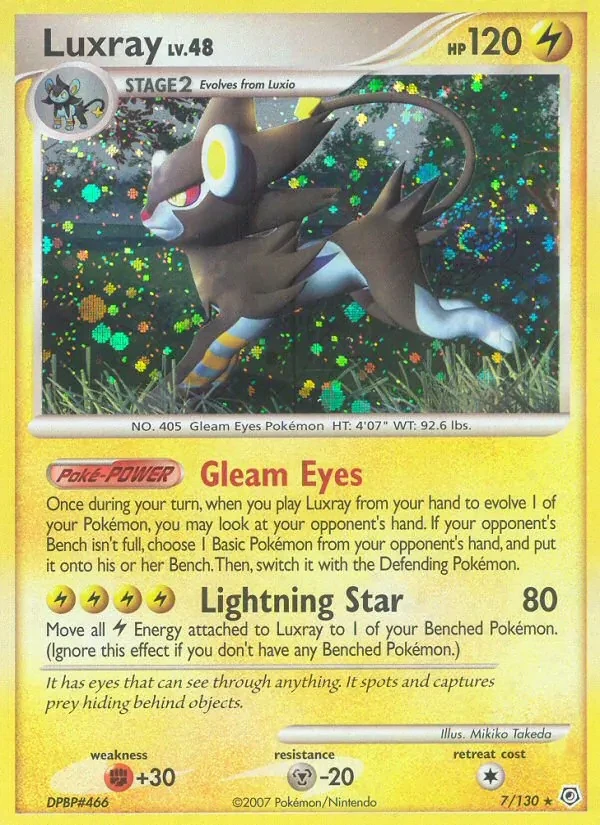 Luxray 7/130 Diamond & Pearl Pokémon card