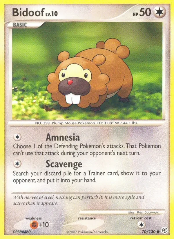 Bidoof 70/130 Diamond & Pearl Pokémon card