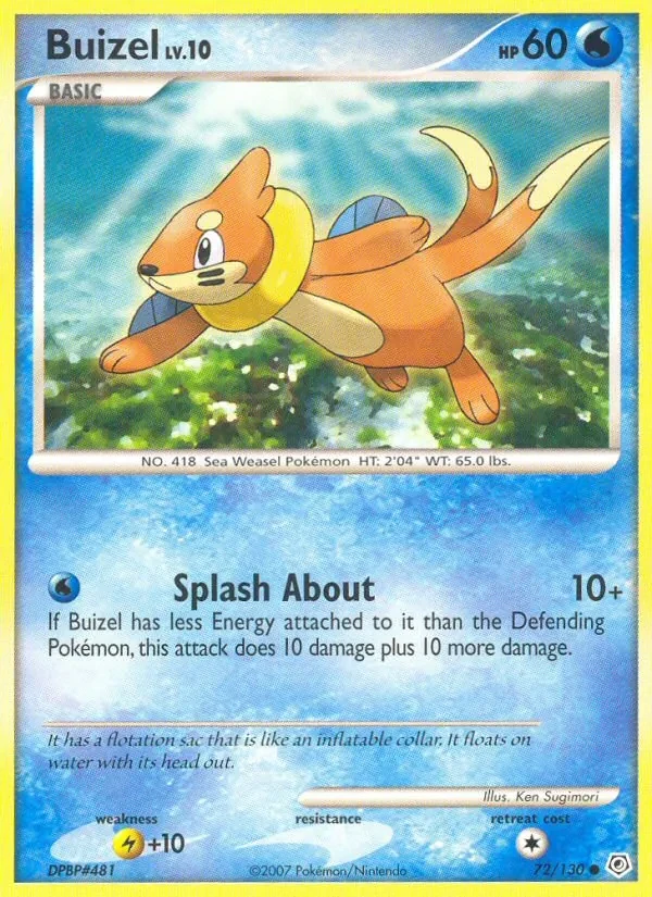 Carta Pokémon Buizel 72/130 Diamond & Pearl
