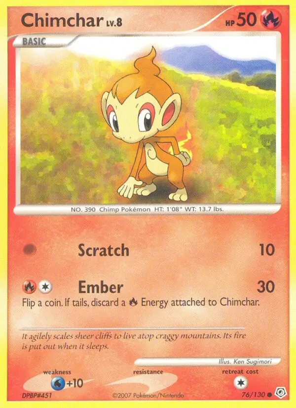 Chimchar 76/130 Diamond & Pearl Pokémon card