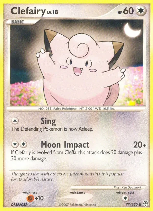 Clefairy 77/130 Diamond & Pearl Pokémon card