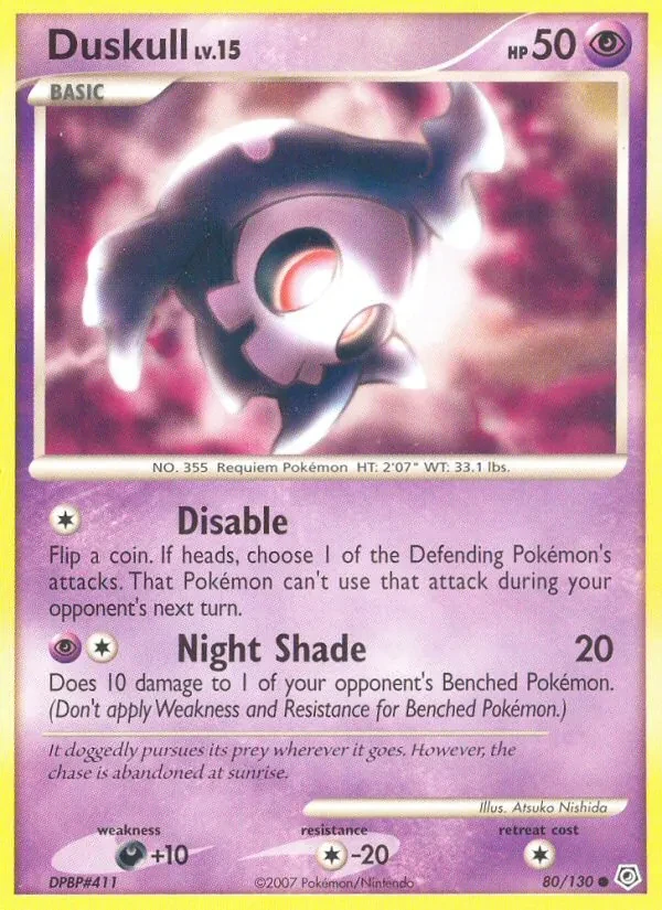 Duskull 80/130 Diamond & Pearl Pokémon card