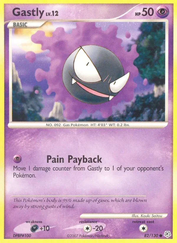 Gastly 82/130 Diamond & Pearl Pokémon card