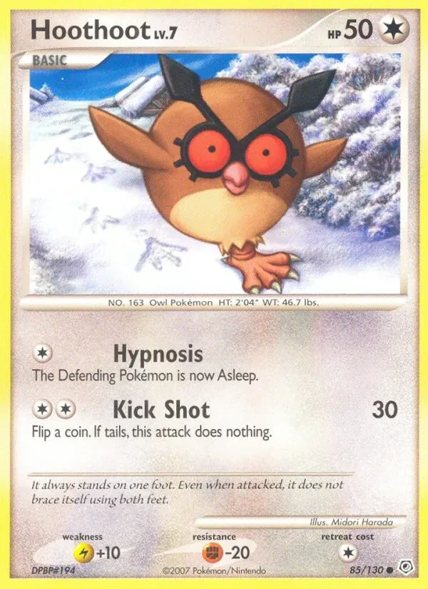 Hoothoot 85/130 Diamond & Pearl Pokémon card