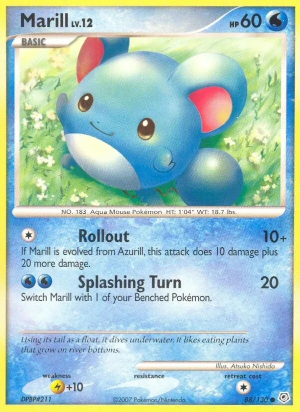 Marill 88/130 Diamond & Pearl Pokémon card
