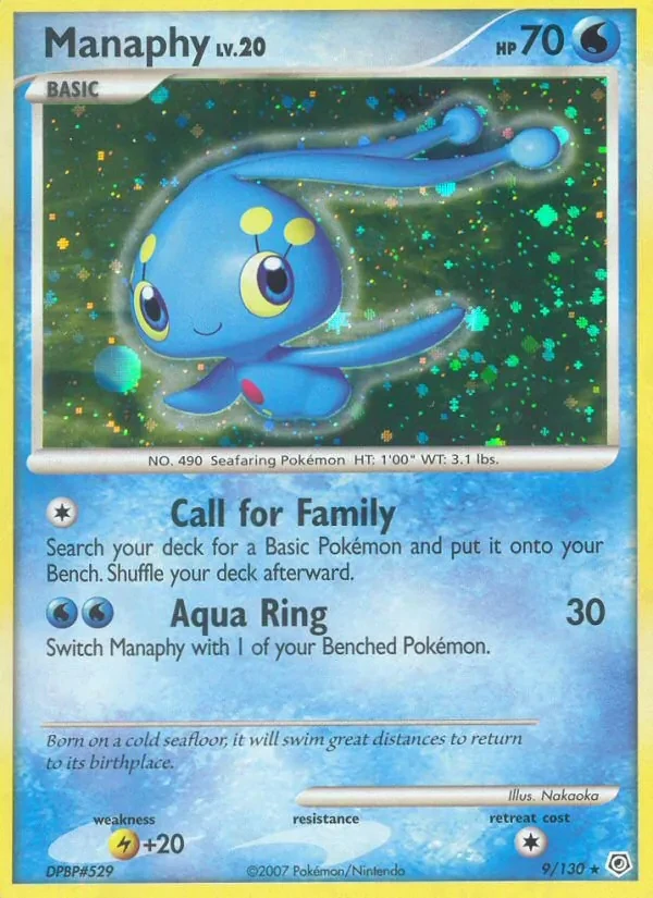 Manaphy 9/130 Diamond & Pearl Pokémon card