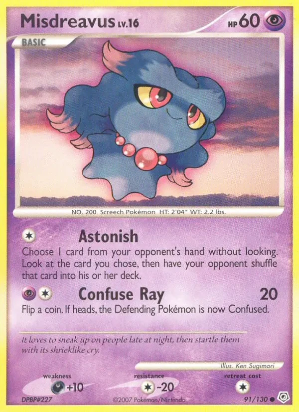 Misdreavus 91/130 Diamond & Pearl Pokémon card