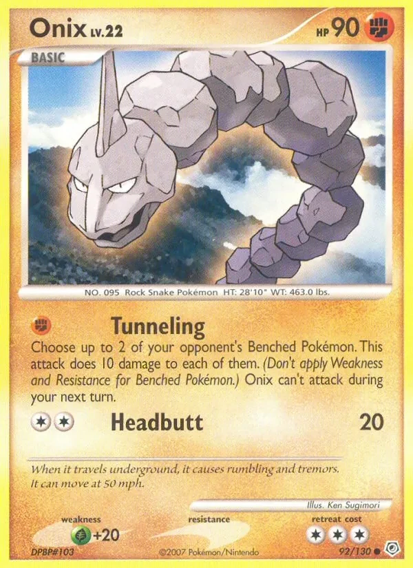 Onix 92/130 Diamond & Pearl Pokémon card