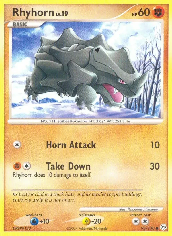 Rhyhorn 95/130 Diamond & Pearl Pokémon card