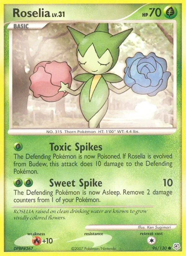 Roselia 96/130 Diamond & Pearl Pokémon card