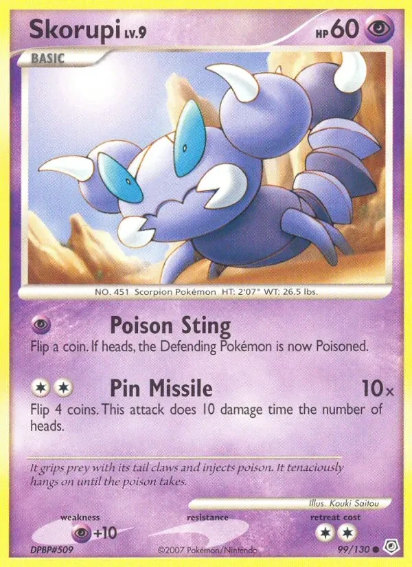 Skorupi 99/130 Diamond & Pearl Pokémon Karte