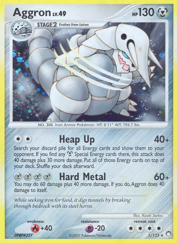 Aggron 1/123 Mysterious Treasures Pokémon card