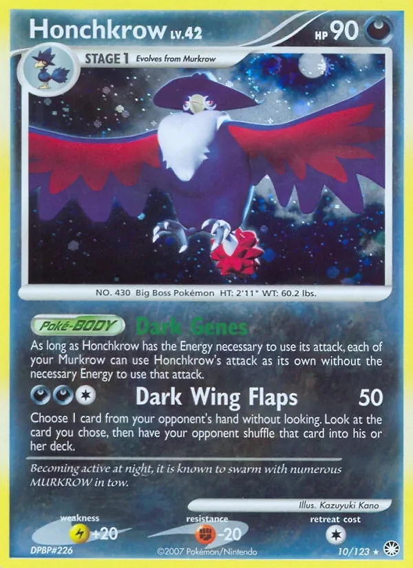 Honchkrow 10/123 Mysterious Treasures Pokémon card