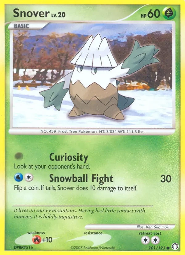 Snover 101/123 Mysterious Treasures Pokémon card