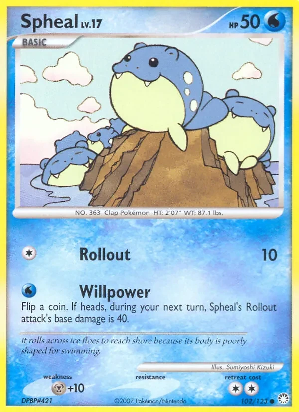 Spheal 102/123 Mysterious Treasures Pokémon card