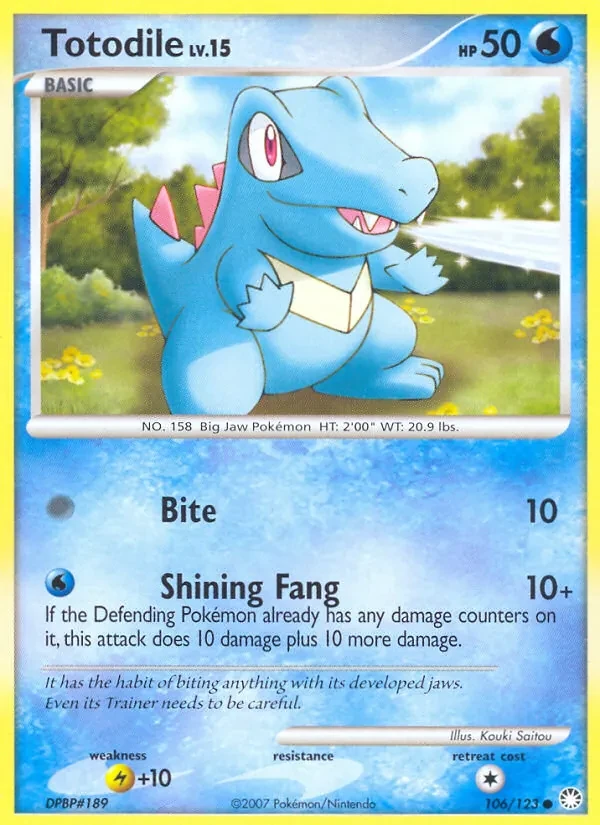 Totodile 106/123 Mysterious Treasures Pokémon card