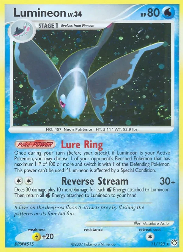 Lumineon 11/123 Mysterious Treasures Pokémon card