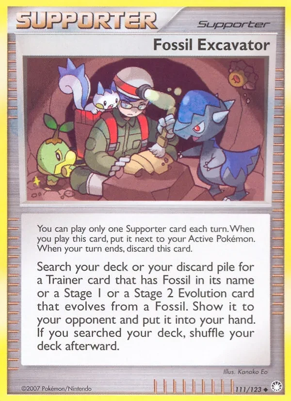 Fossil Excavator 111/123 Mysterious Treasures Pokémon card